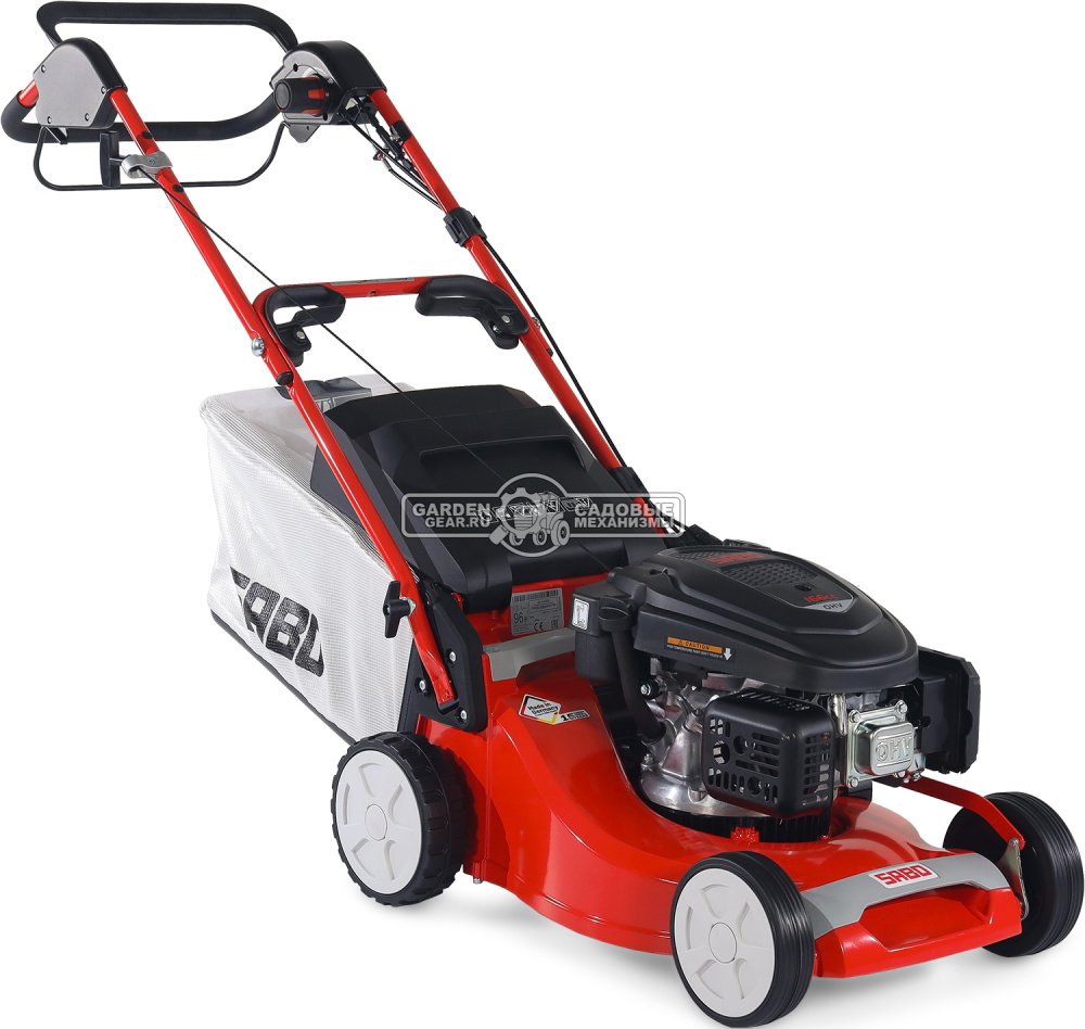 Газонокосилка бензиновая SABO 43-VARIO (GER, 43 см., Sabo, 166 куб.см., алюминий, Turbostar, вариатор, травосборник 65 л., 36,5 кг.)