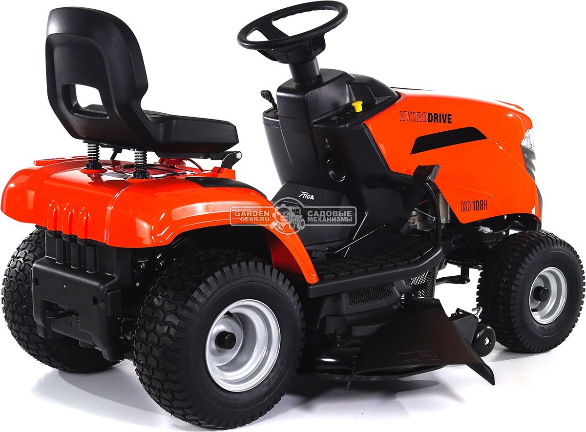Садовый трактор Daewoo DSD 108H (PRC, Stiga ST450, 432 куб.см., гидростатика, боковой выброс, ширина кошения 108 см., 165 кг.)