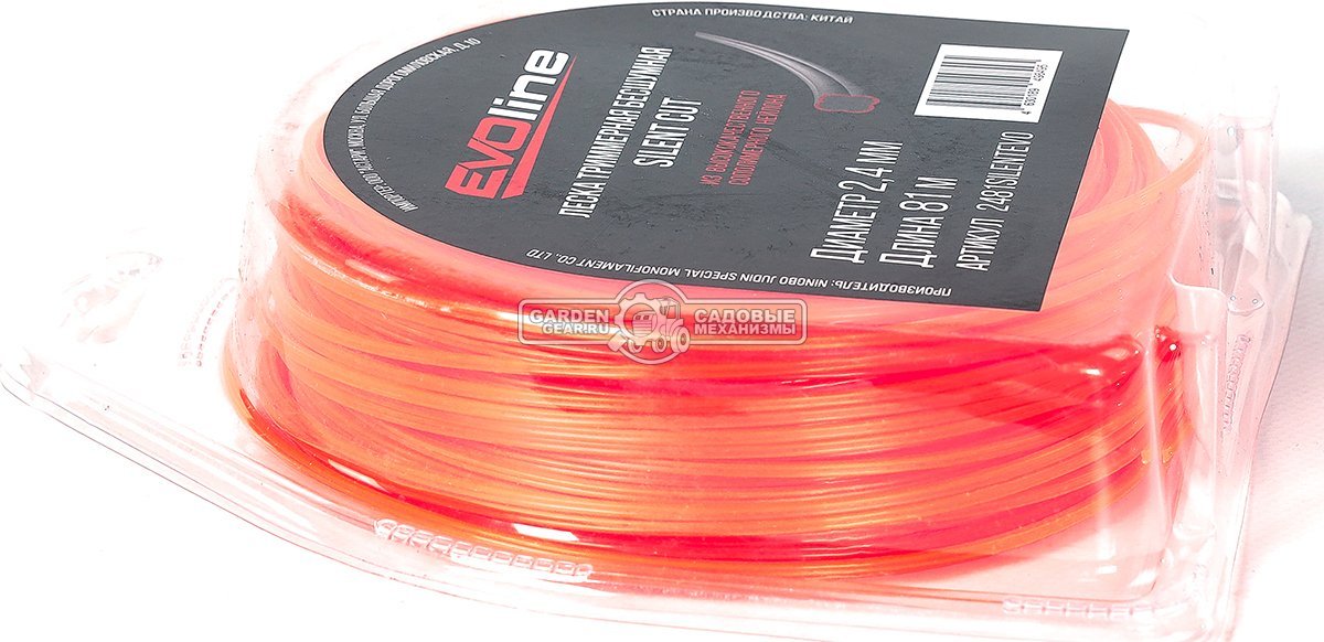Леска EVOline 2,4 мм, 81 м, витой квадрат, бесшумная