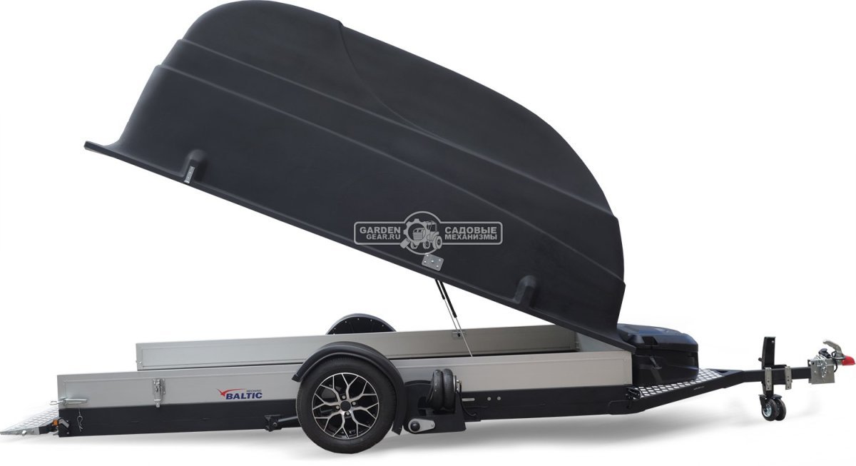 Прицеп с опускающейся платформой на пневмоподвеске Baltic Mechanic Polygon-City PC 750 для перевозки мини-спецтехники, пневмолифт, крышка, 3500x1500