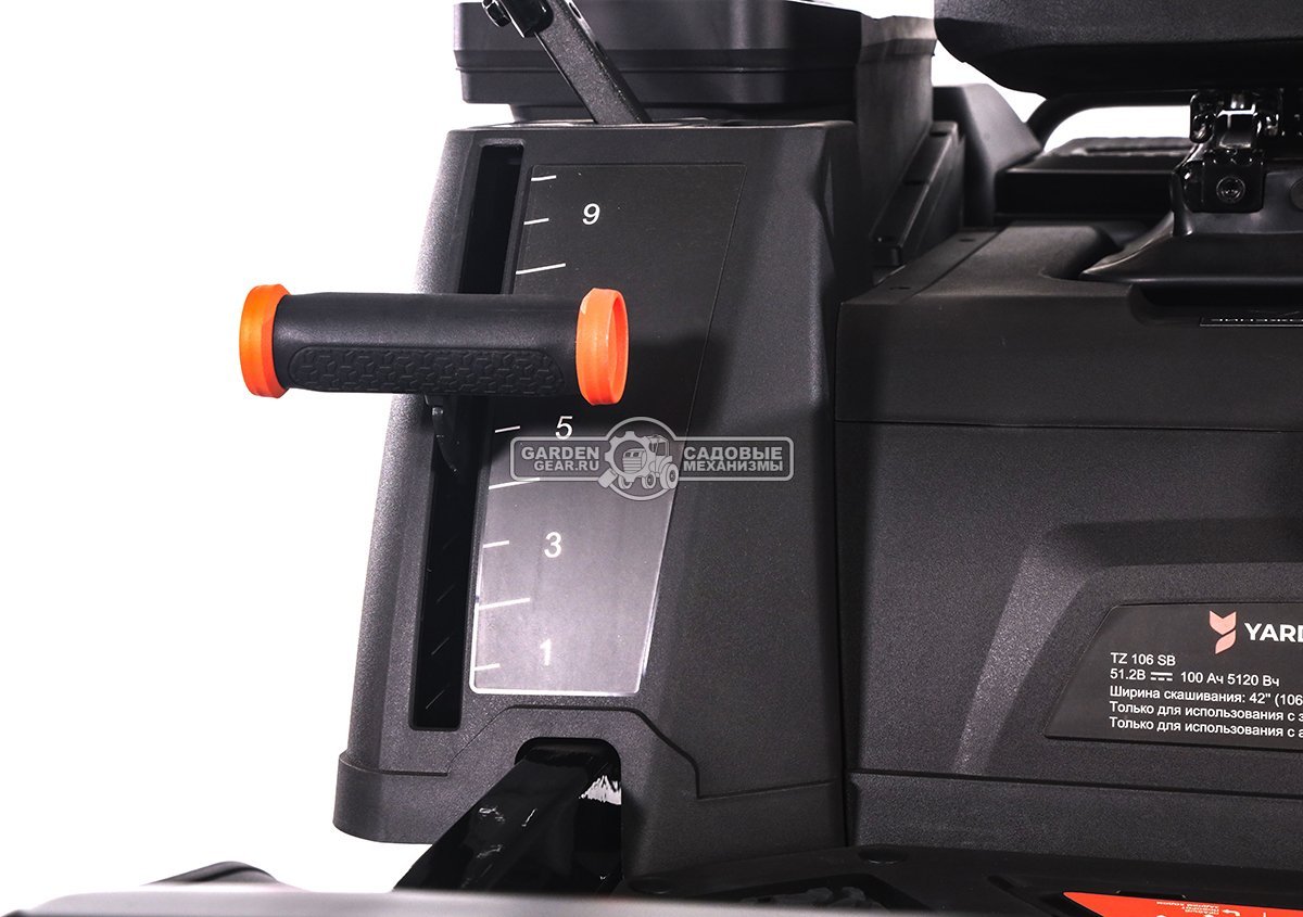 Садовый райдер Yard Fox TZ 106 SB аккумуляторный с нулевым радиусом разворота (PRC, 56В,100 Ач LFP/Li-ion, 106 см, LED-фара, 210 кг)