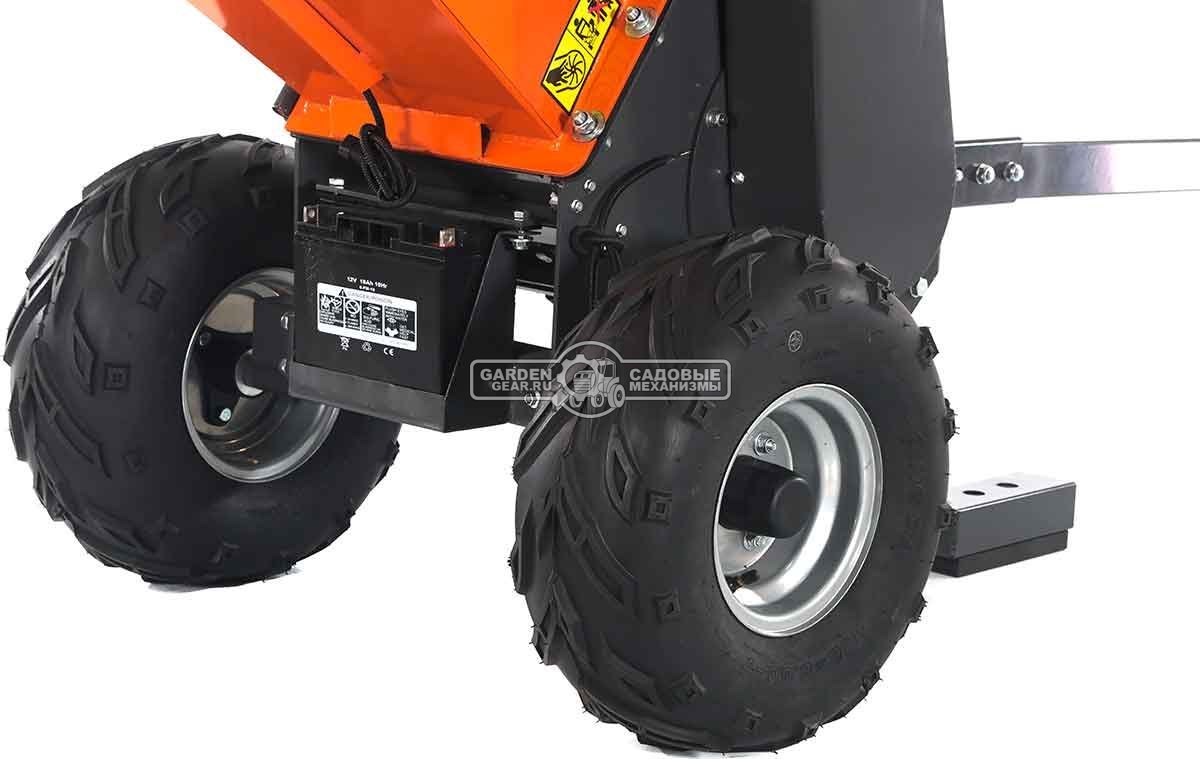 Измельчитель веток ZimAni LS 120 (PRC, Loncin 420 куб.см., 15 л.с., с эл.старт, барабанный, 2 ножа, ветки до 120 мм, одноосный прицеп, 185 кг)