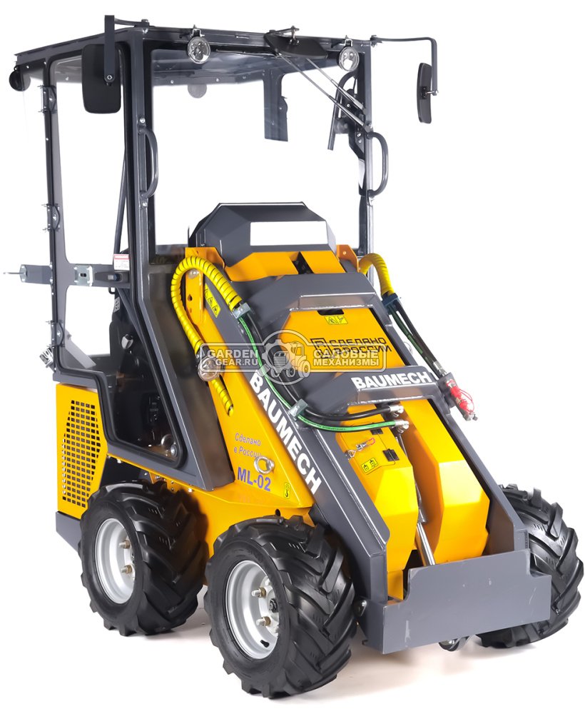 Универсальная машина мини-погрузчик Baumech ML-02 Pro с зимней кабиной с двигателем Zongshen GB750 EFI V-Twin инжектор