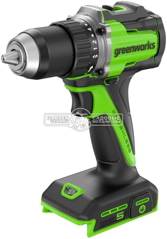 Дрель - шуруповерт аккумуляторная GreenWorks DD560 без АКБ и ЗУ (PRC, BL 24В, 30/60 Нм, 1.0 кг)