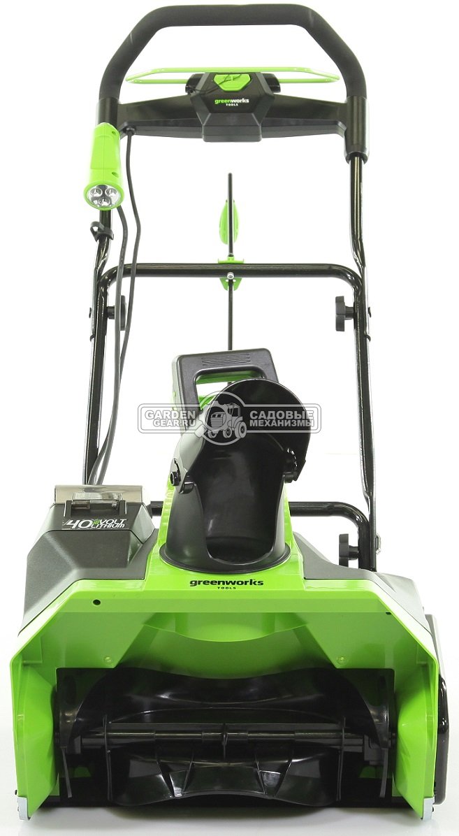 Снегоуборщик аккумуляторный GreenWorks GD40ST без АКБ и ЗУ (PRC, BL 40В, ширина 51 см, фара, 15 кг)