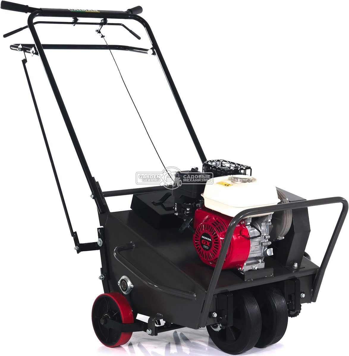 Аэратор бензиновый профессиональный Caiman Aero 55H (RUS, 53 см, Honda GX160, 163 куб.см., сталь, 30 полых шипов, 170 кг.)