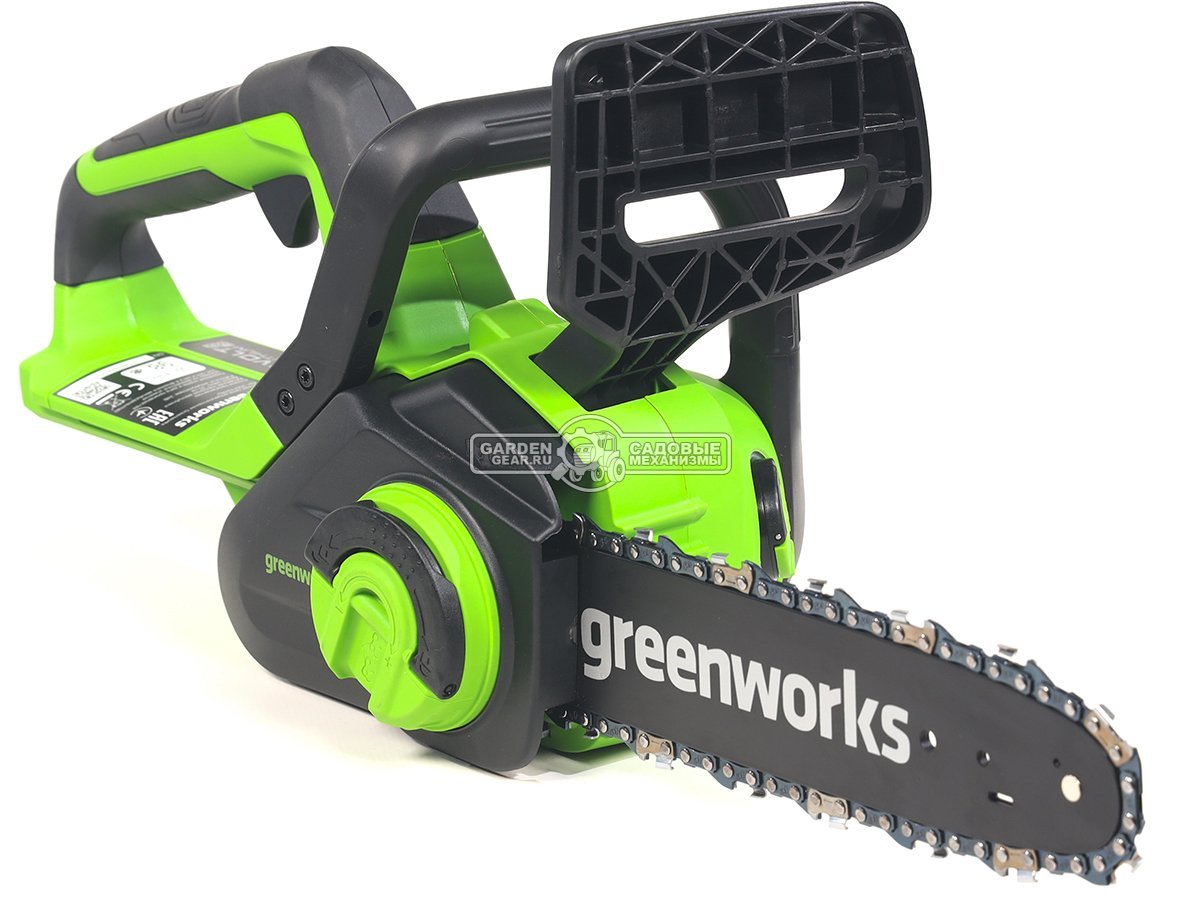Пила аккумуляторная цепная GreenWorks G24CS25 10&quot; c АКБ 4 А/ч и ЗУ (PRC, 24В, 3/8&quot;-1.1-46E, 2.7 кг)