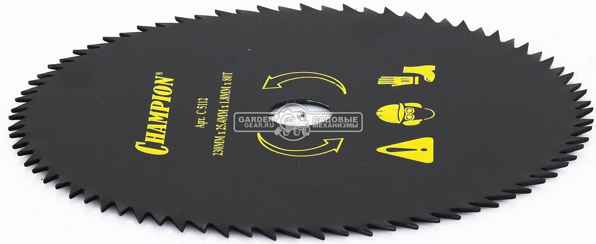 Нож с остроугольными зубцами Champion 80T 230 мм. 25,4 мм.