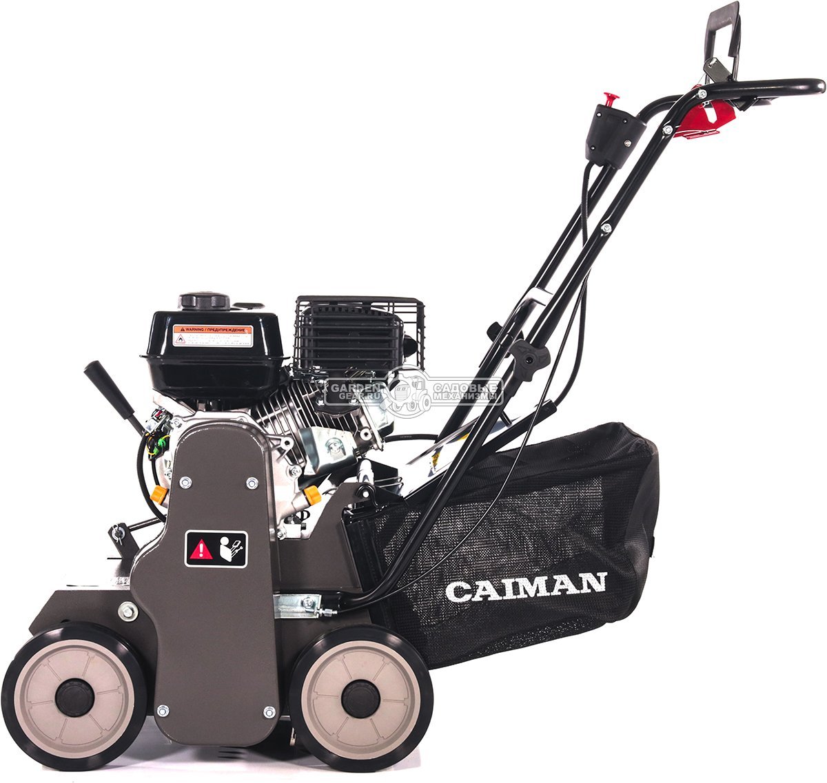 Вертикуттер - аэратор бензиновый Caiman Edgar 60C (RUS, Caiman Engine, 196 куб.см., сталь, 38 см., травосборник 40 л., 46 кг.)