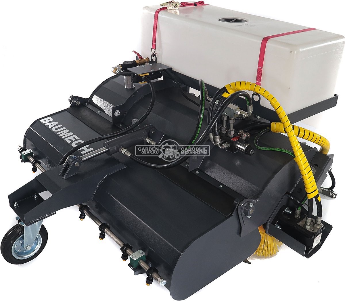 Щетка бункерная Baumech с системой орошения ширина 110 см., объем бункера 100 л., выгрузка гидравлическая, диаметр 400 мм., 180 кг.