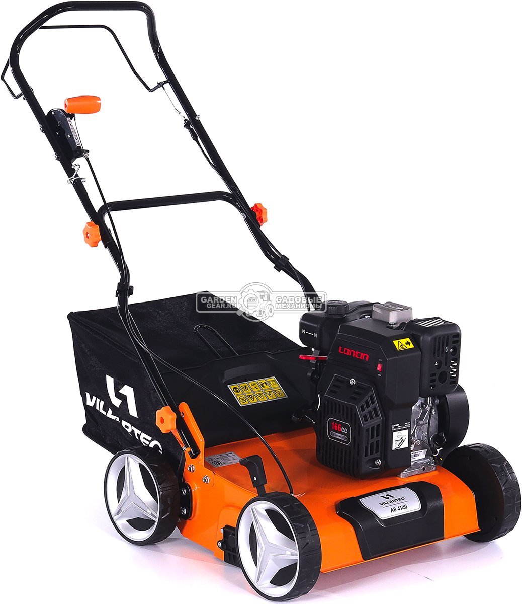 Вертикуттер - аэратор бензиновый Villartec AB 4140 (PRC, 40 см, Loncin 166 см3, ножи + пружины, 45 л, 32 кг)