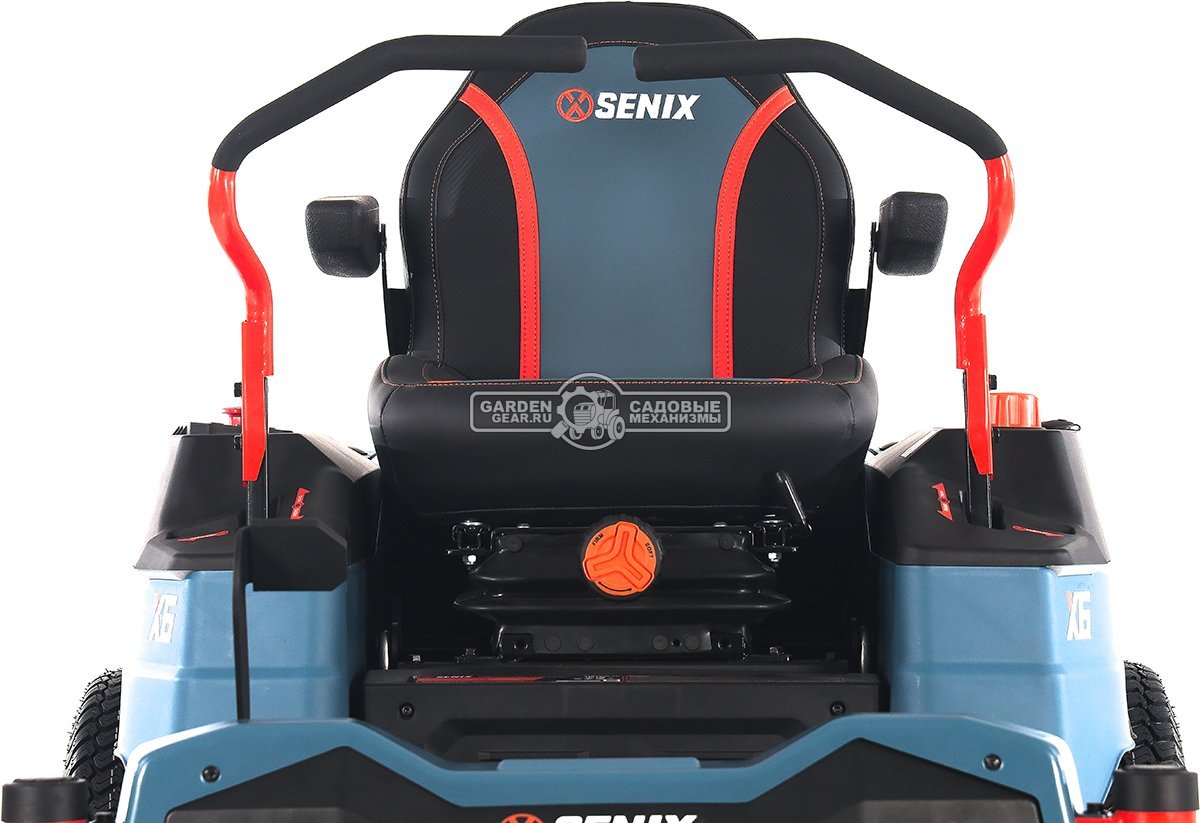 Садовый райдер Senix ZTRX6-M-EU аккумуляторный с 4 АКБ 12 А/ч и ЗУ с нулевым радиусом разворота (PRC, BL 60В, 107 см, 6 слотов для АКБ, LED, 200 кг)