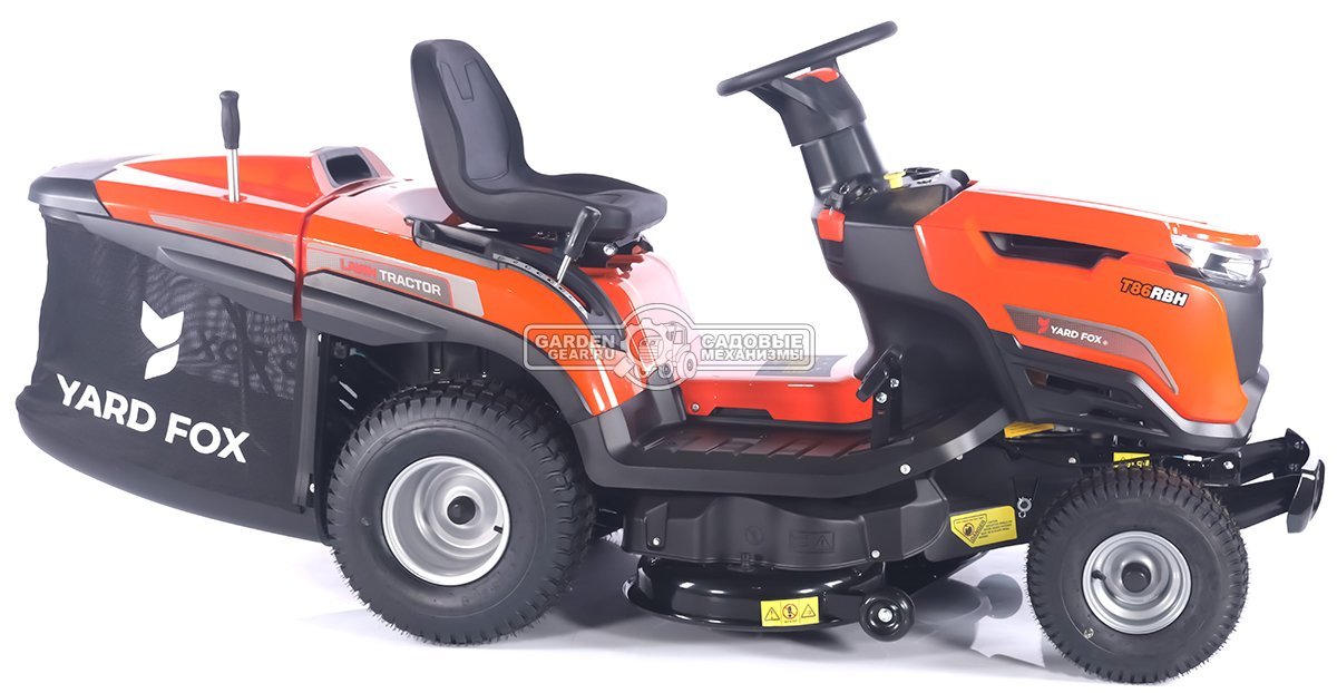 Садовый трактор Yard Fox Optima T 86 RBH (PRC, Loncin 432 куб.см., гидростатика, травосборник 260 л, ширина кошения 86 см, 190 кг)