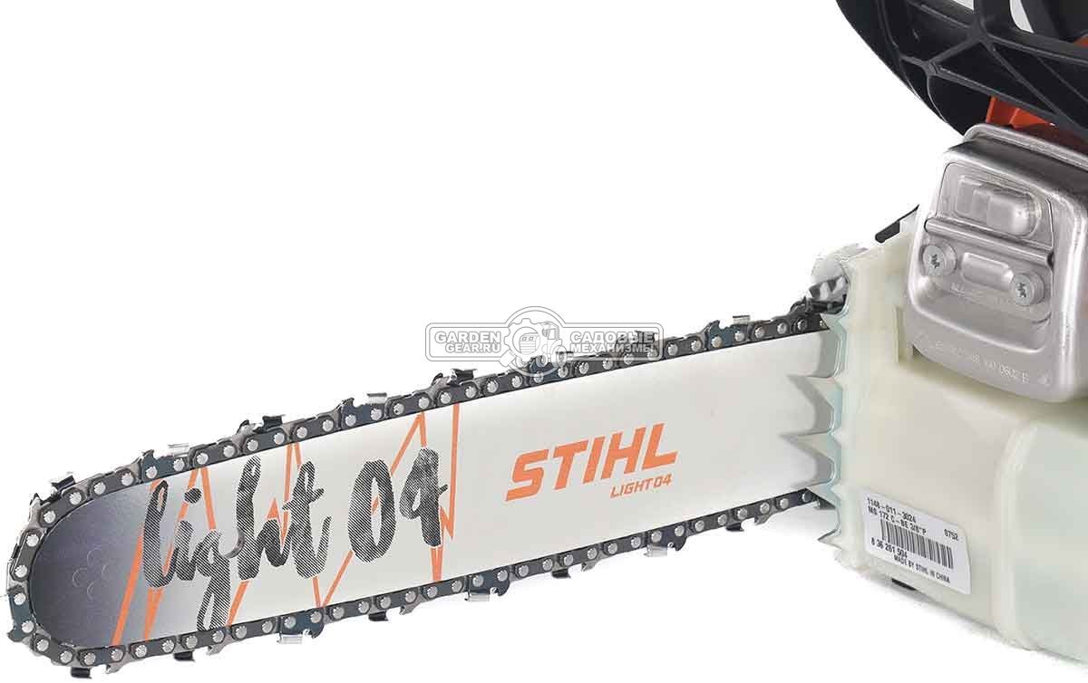 Бензопила Stihl MS 172 C-BE 14" 2-Mix (PRC, 30,1 куб.см., 1,3 кВт/1,8 л.с, Ergostart, 3/8", 1,3 мм, 50E, 4,8 кг)