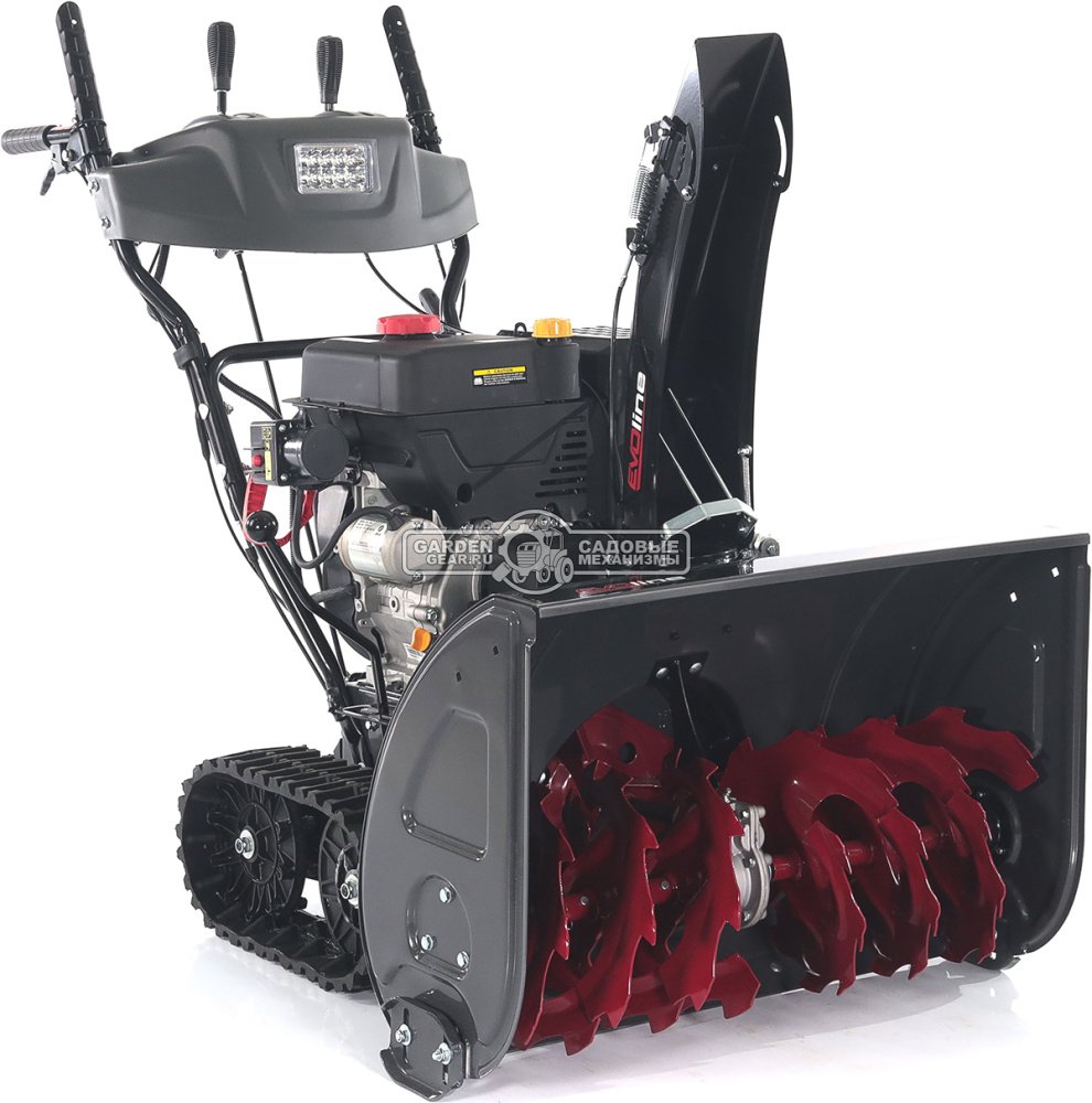 Снегоуборщик Evoline SBG 760 TLE гусеничный (PRC, 76 см, Loncin, 420 см3, эл/стартер 220В, фара, разблокировка гусениц, подогрев рукояток, 130 кг)
