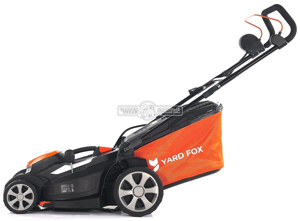 Газонокосилка аккумуляторная Yard Fox EL4045B SET с АКБ 4.0 А/ч и ЗУ (PRC, BL 40В, пластик, 34 см, 45 л, 10 кг)