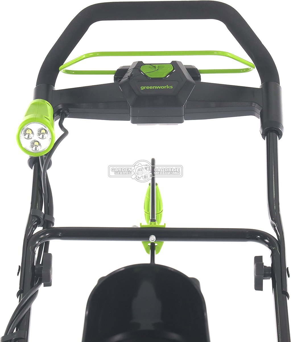 Снегоуборщик аккумуляторный GreenWorks GD40SB с АКБ 4 А/ч и ЗУ (PRC, BL 40В, ширина 51 см, фара, 15 кг)