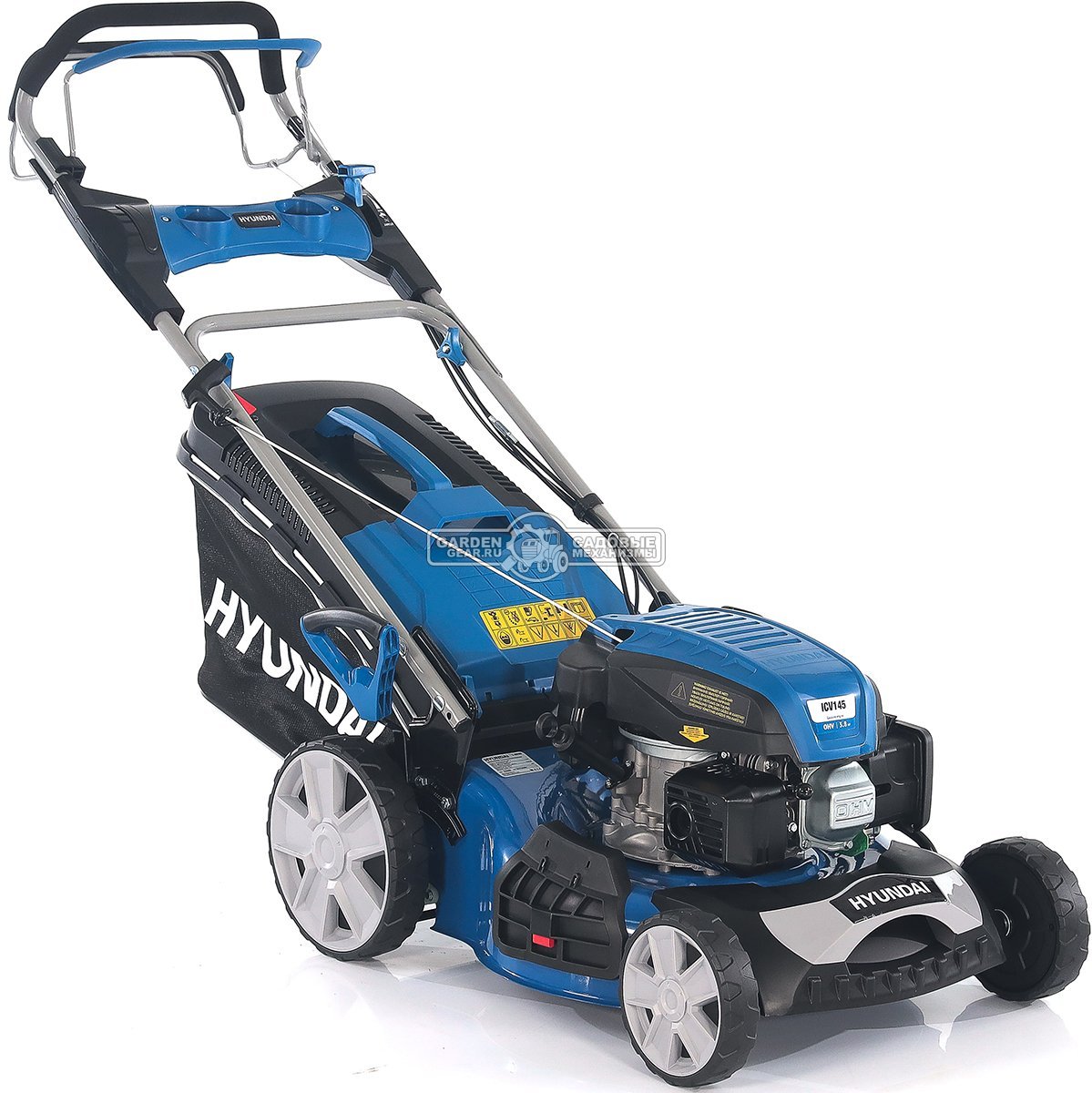 Газонокосилка бензиновая Hyundai L 4610S (PRC, 46 см, Hyundai, 145 см3, 65 л, сталь, 3 в 1, 33.8 кг)