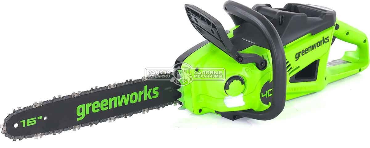 Пила аккумуляторная цепная GreenWorks GD40CS20X 16" без АКБ и ЗУ (PRC, BL 40В, 3/8"-1.1-56E, 4.2 кг)