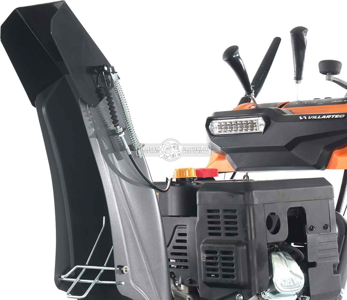 Снегоуборщик Villartec WB1387ET гусеничный (PRC, 86 см, Loncin 375 см3, эл/стартер 220В, фара, подогр. рукояток, 3-х угольные гусеницы, 141 кг)