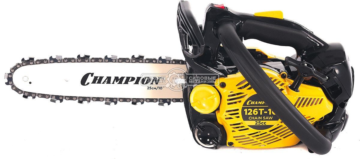 Бензопила сучкорез одноручная Champion 126T 10" (PRC, 25 куб.см., 1.15 кВт/1.54 л.с., 3/8"-1.3-40E, 2.4 кг)