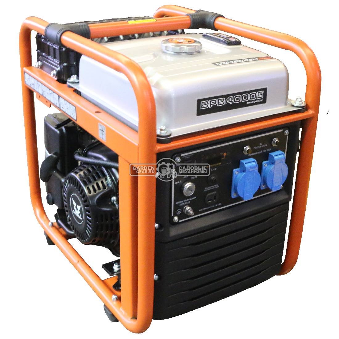 Бензиновый генератор инверторный Zongshen BPB 4000 E с электрозапуском (PRC, 224 см3, 3.8/3.5 кВт, 11 л, 34 кг)