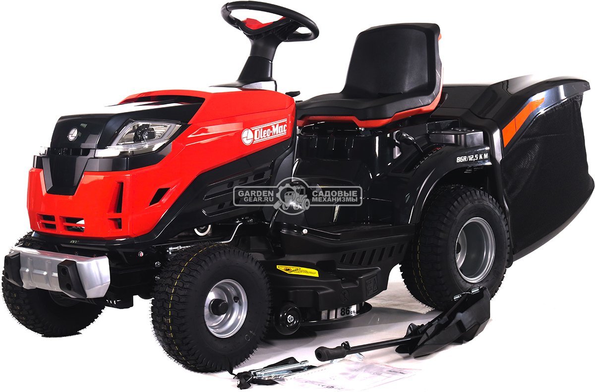 Садовый трактор Oleo-Mac OM 86R/12,5 К M (PRC, Emak K 1250 AVD, 413 см3, 86 см., механика, травосборник 300 л., 190 кг.)
