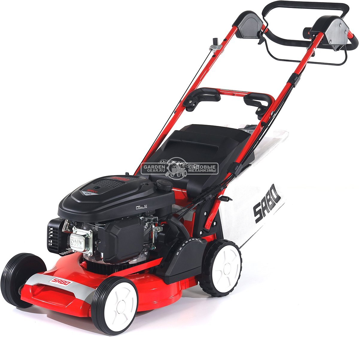 Газонокосилка бензиновая SABO 43-VARIO (GER, 43 см., Sabo, 166 куб.см., алюминий, Turbostar, вариатор, травосборник 65 л., 36,5 кг.)