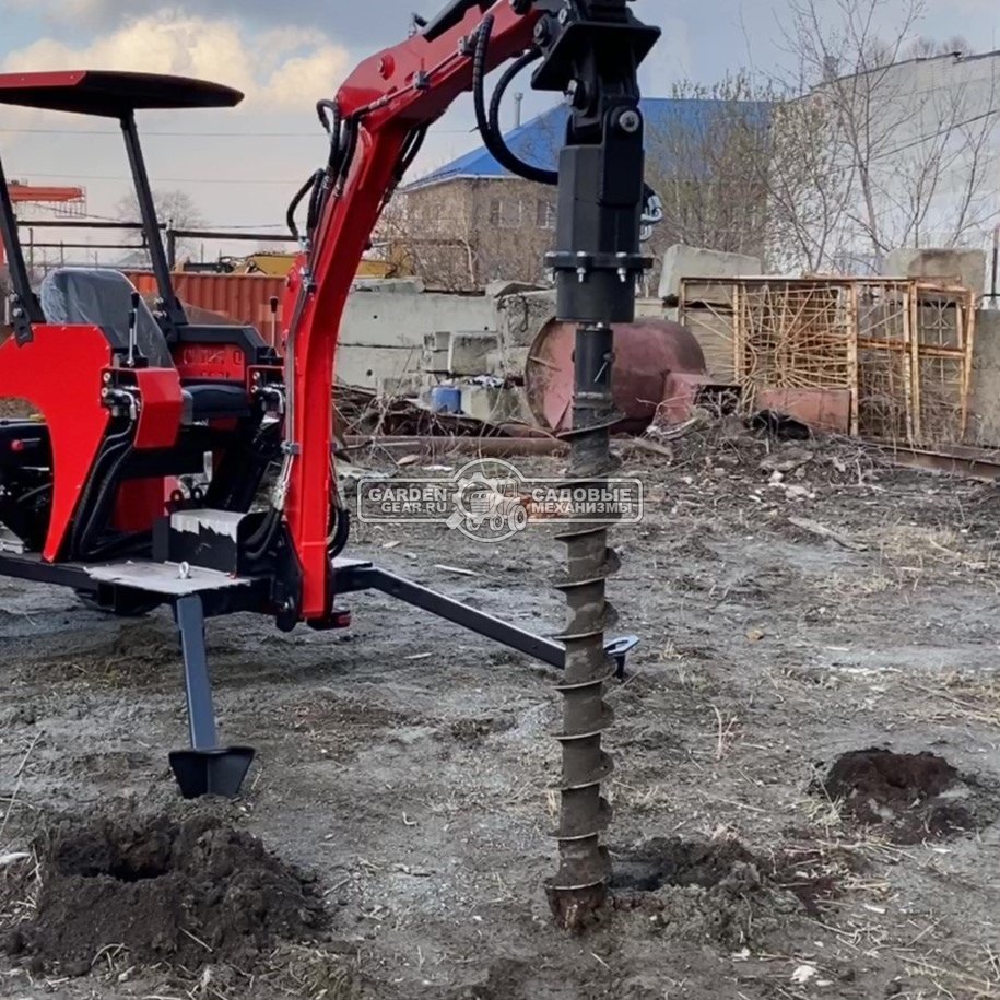 Ямобур (гидравлический вращатель) RED с переходной плитой для мини-экскаватора, 58,5 кг. 