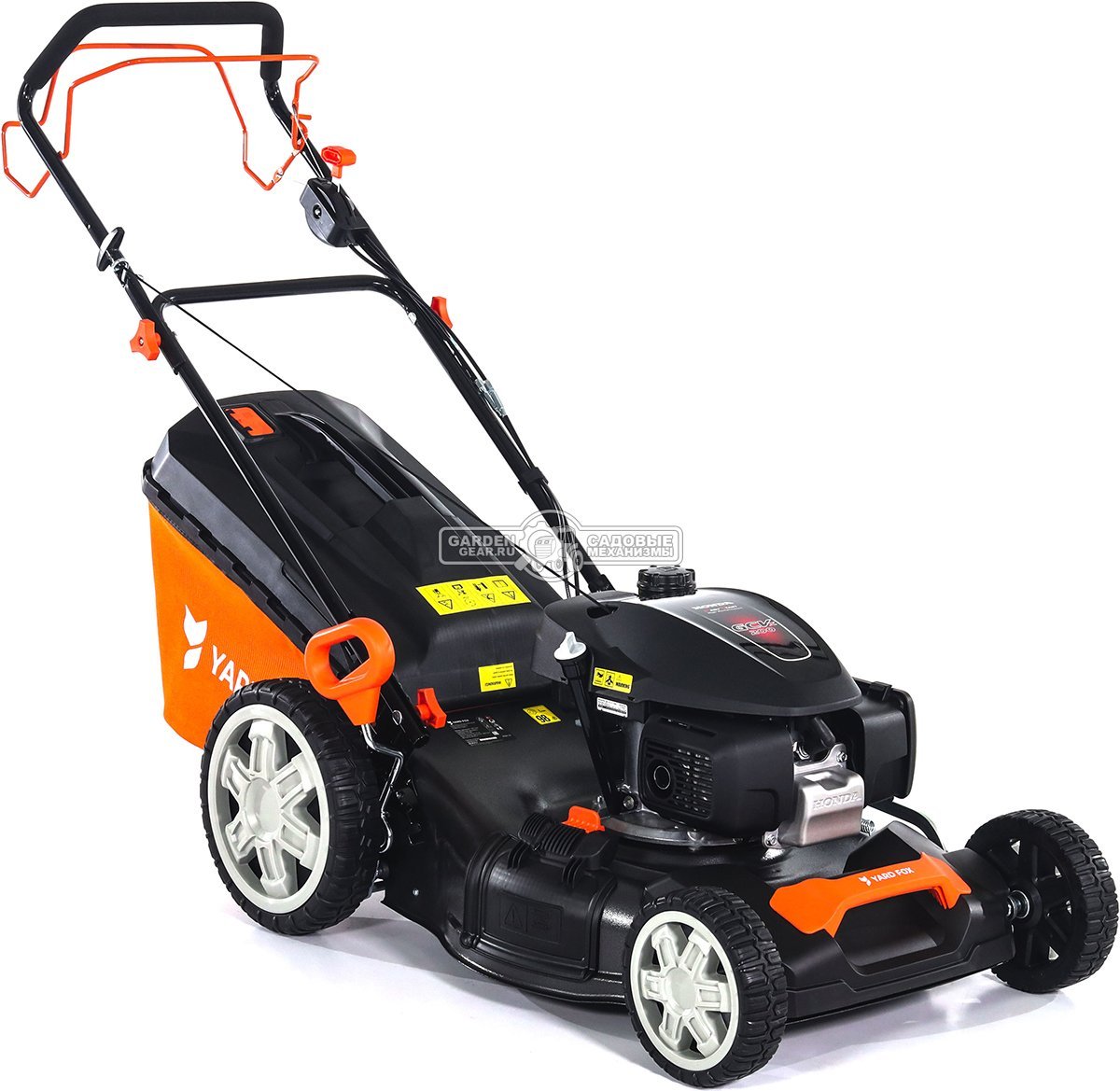 Газонокосилка бензиновая Yard Fox 53SH V (PRC, 53 см, Honda GCV200, 202 см3, вариатор, сталь, 3 в 1, 60 л, 36.8 кг)