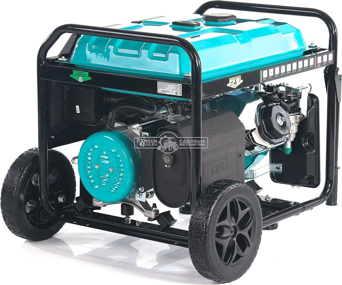 Бензиновый генератор Steviman GR-5500P (RUS, 420 см3, 5.0/5.5 кВт, 25 л, электростарт + разъем АВР, колеса, 83,5 кг)