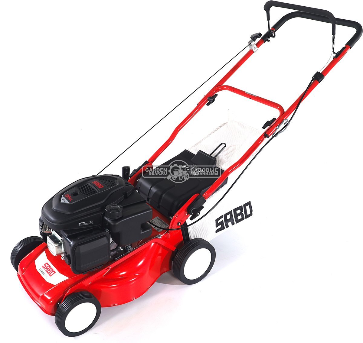 Газонокосилка бензиновая SABO 40-CLASSIC несамоходная (GER, 40 см., Sabo, 139 куб.см., сталь, травосборник 40 л., 24 кг.)