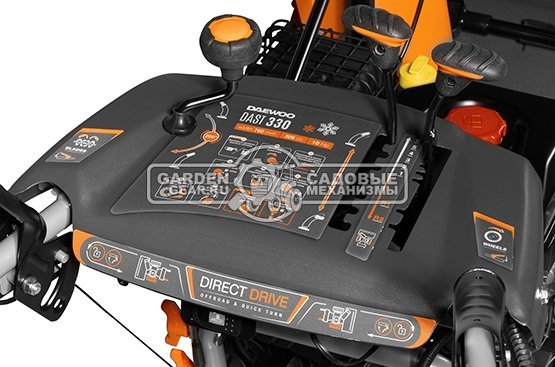 Снегоуборщик Daewoo DAST 330 MY2024 (PRC, 76 см, Daewoo WXE 350, 310 см3, эл/стартер 220В, скорости 6/2, фара, разблокировка колес, 125 кг)