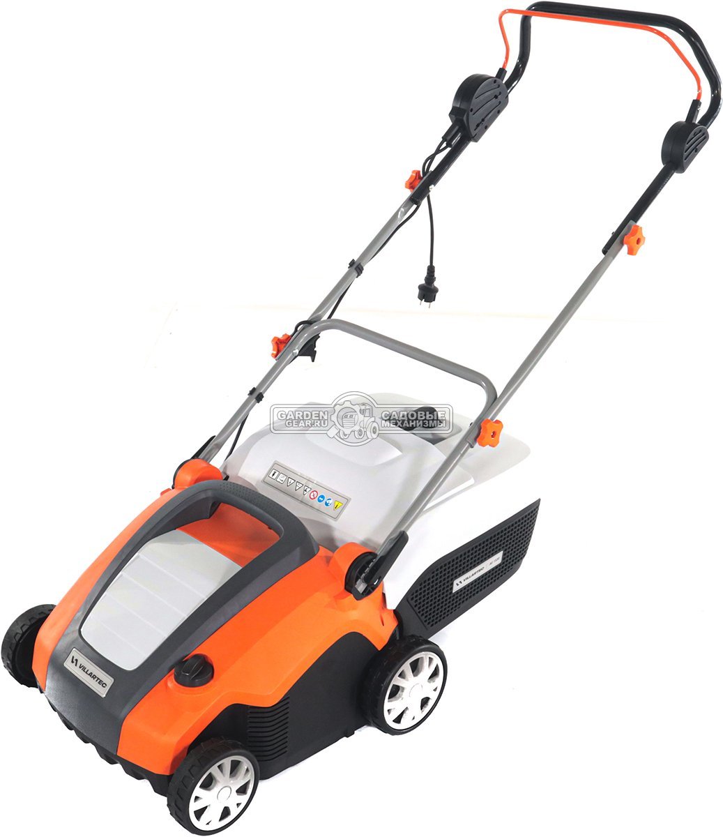 Вертикуттер - аэратор электрический Villartec AE 1538 (PRC, 1500 Вт, 38 см, ножи + пружины, пластик, 50 л, 14 кг)