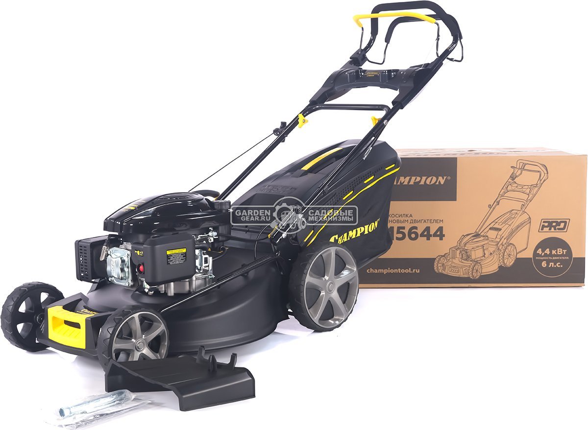 Газонокосилка бензиновая Champion LM5644 Pro (PRC, 56 см, Champion 196 см3, сталь, 65 л, 4 в 1, 41 кг)