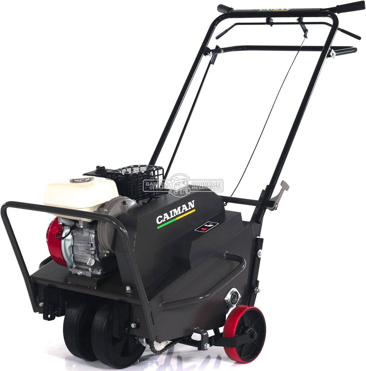 Аэратор бензиновый профессиональный Caiman Aero 55H (RUS, 53 см, Honda GX160, 163 куб.см., сталь, 30 полых шипов, 170 кг.)