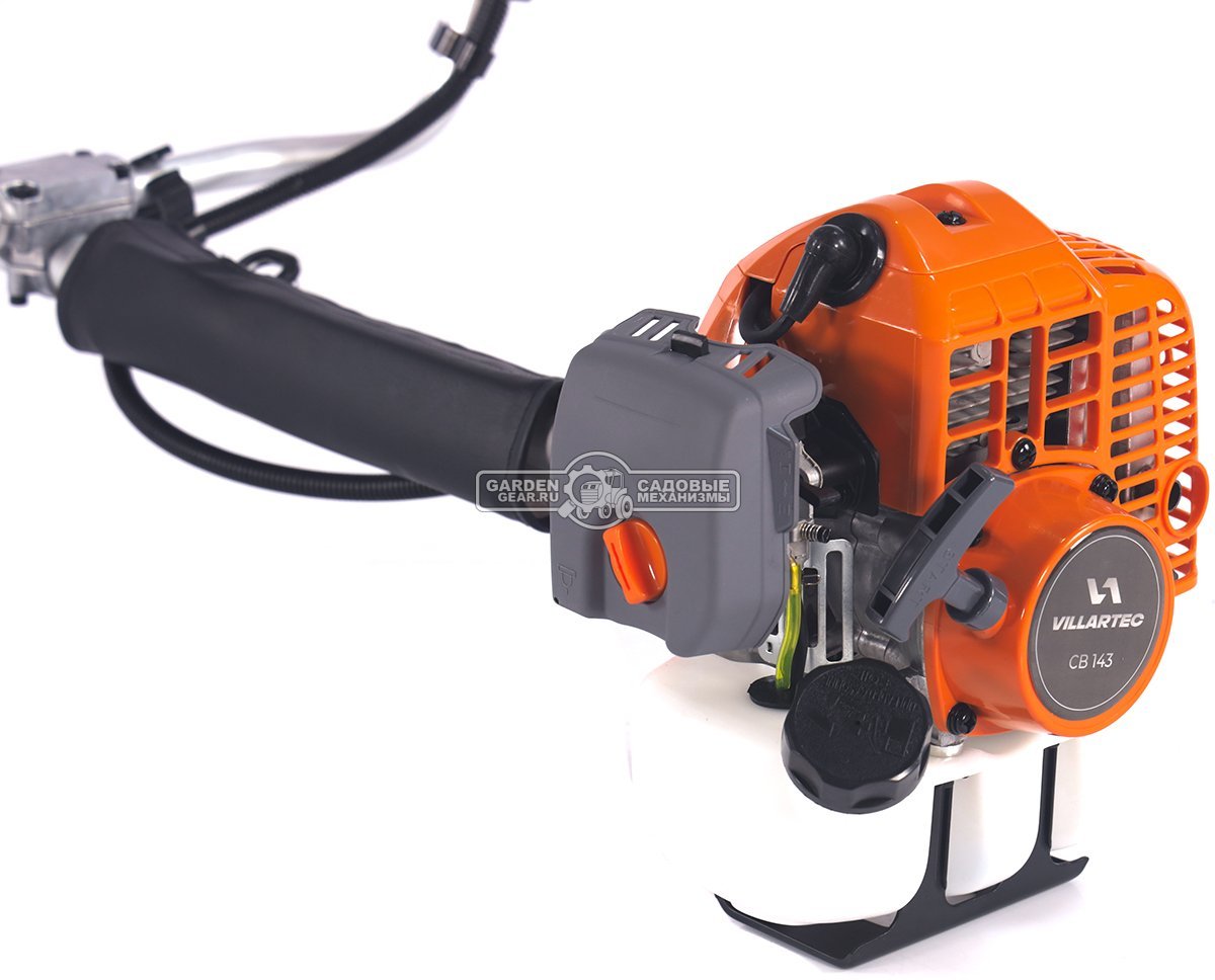 Бензокоса Villartec CB143 (PRC, 41.5 см3, 1.47 кВт/2.0 л.с., 3T нож + леска 2.4 мм, T рукоятка, ранцевый ремень Comfort, 7.6 кг)