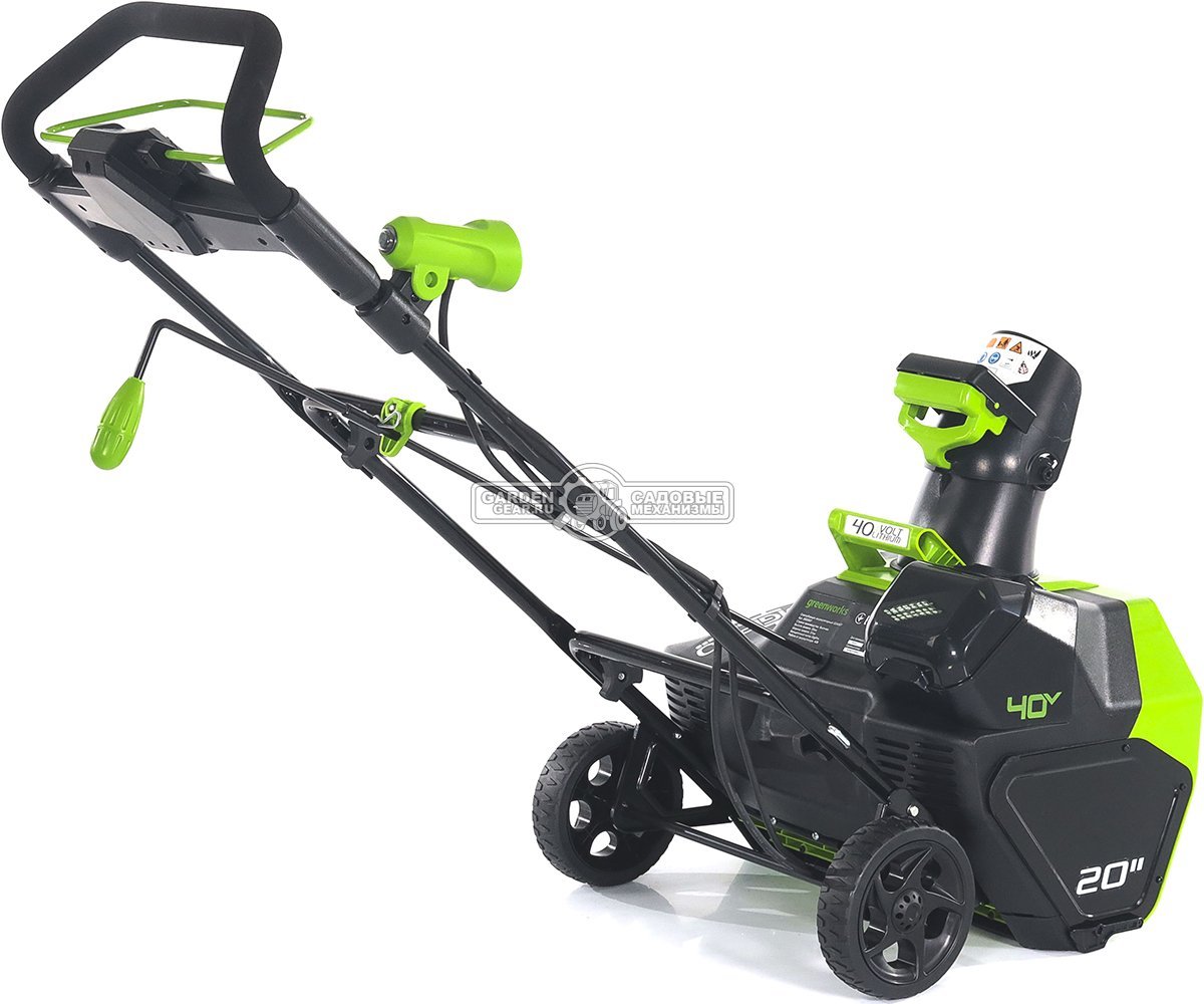 Снегоуборщик аккумуляторный GreenWorks GD40ST без АКБ и ЗУ (PRC, BL 40В, ширина 51 см, фара, 15 кг)