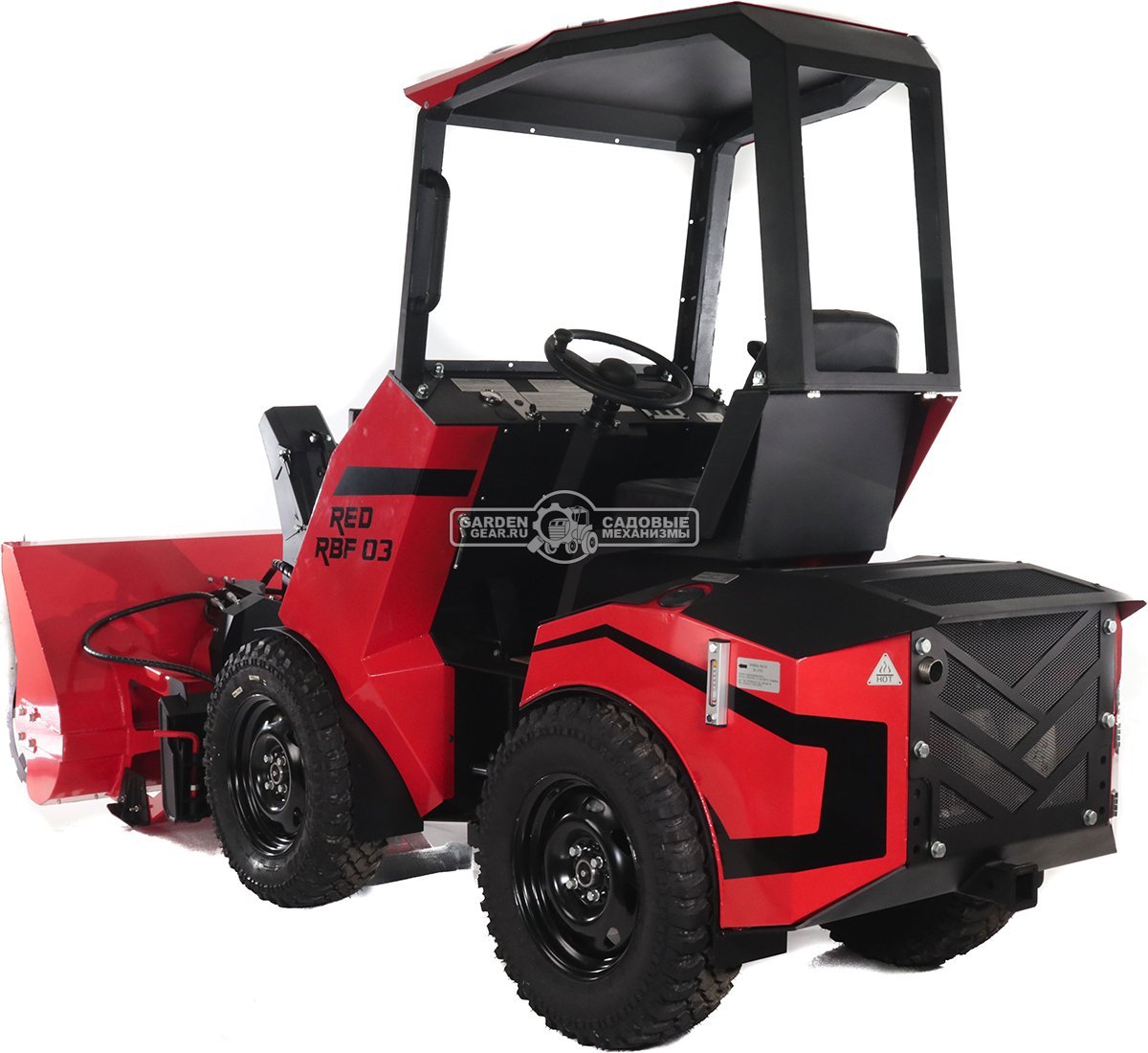 Мини-погрузчик шарнирно сочленённый RED RBF-03 + снегоуборщик + тент + отопитель (Zongshen GB750EFI 30 л.с., до 700 кг., ковш 150 л., 1270 кг.)