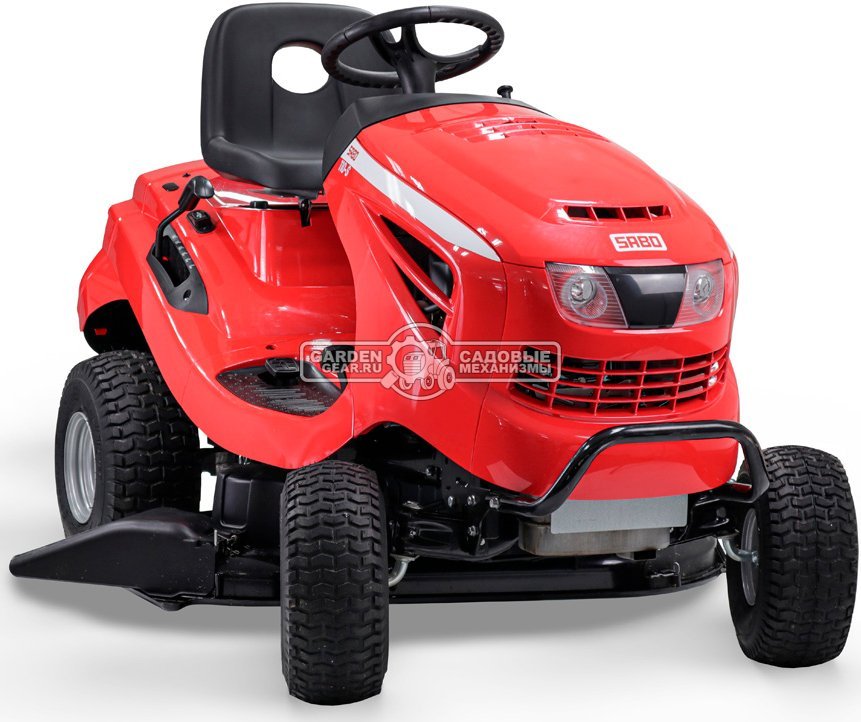 Садовый трактор SABO 110-S (GER, Sabo V-Twin, 708 куб.см., гидростатика, боковой выброс, мульчирование, ширина кошения 110 см, 234 кг.)