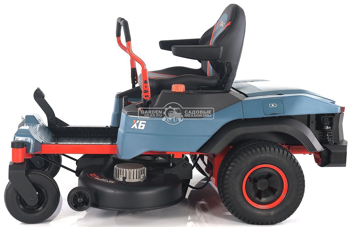 Садовый райдер Senix ZTRX6-M-EU аккумуляторный с 4 АКБ 12 А/ч и ЗУ с нулевым радиусом разворота (PRC, BL 60В, 107 см, 6 слотов для АКБ, LED, 200 кг)