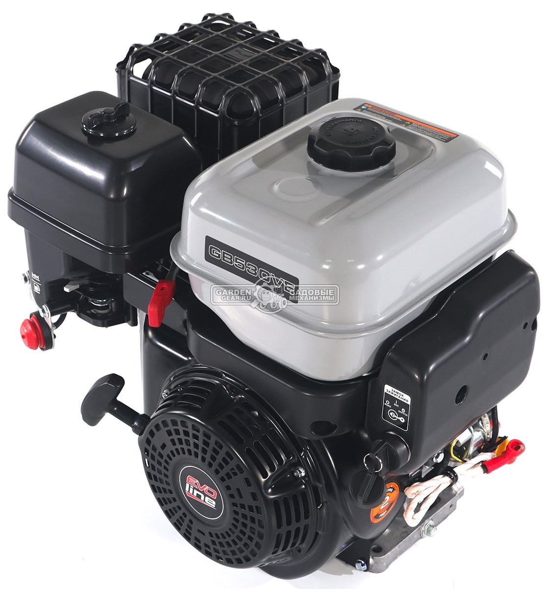 Бензиновый двигатель EVOline GB 530 VE (22 л.с., 525 куб.см., D=25 мм, L=63 мм, катушка освещения 12В/20А, выпрямитель, электростартер, 4500, 34,5 кг)