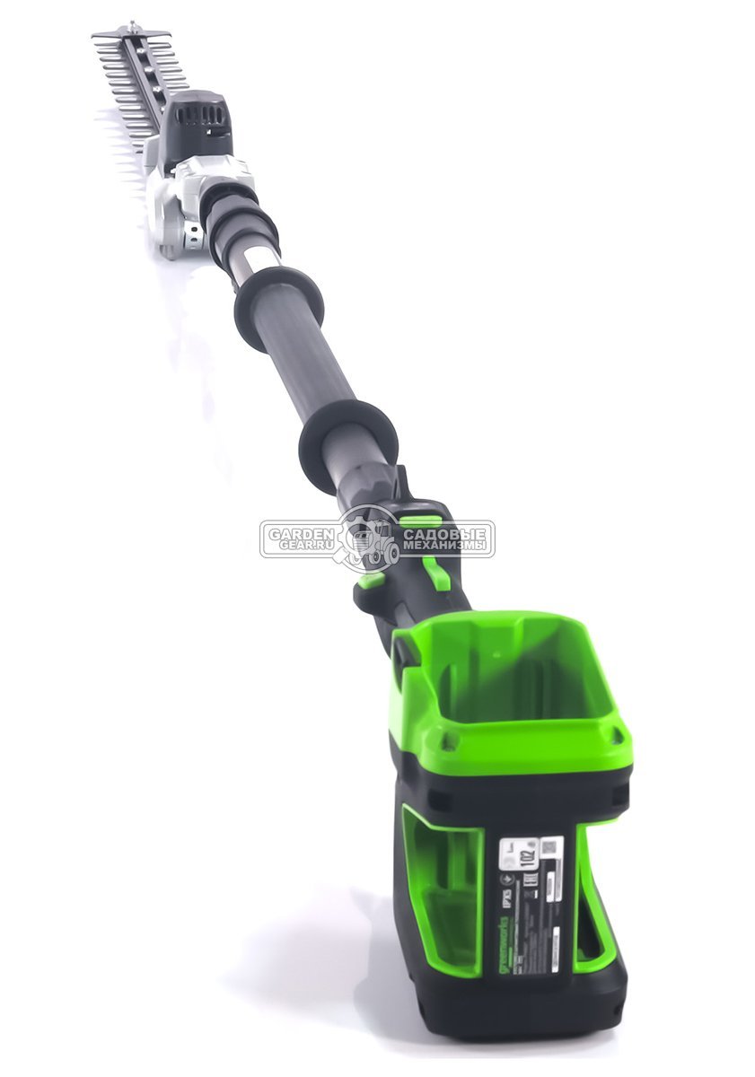 Кусторез аккумуляторный штанговый GreenWorks PH662T без АКБ и ЗУ (PRC, BL 82В, 51 см, ветки до 30 мм, телескопич. штанга 2.5-3.25 м, 5.4 кг)