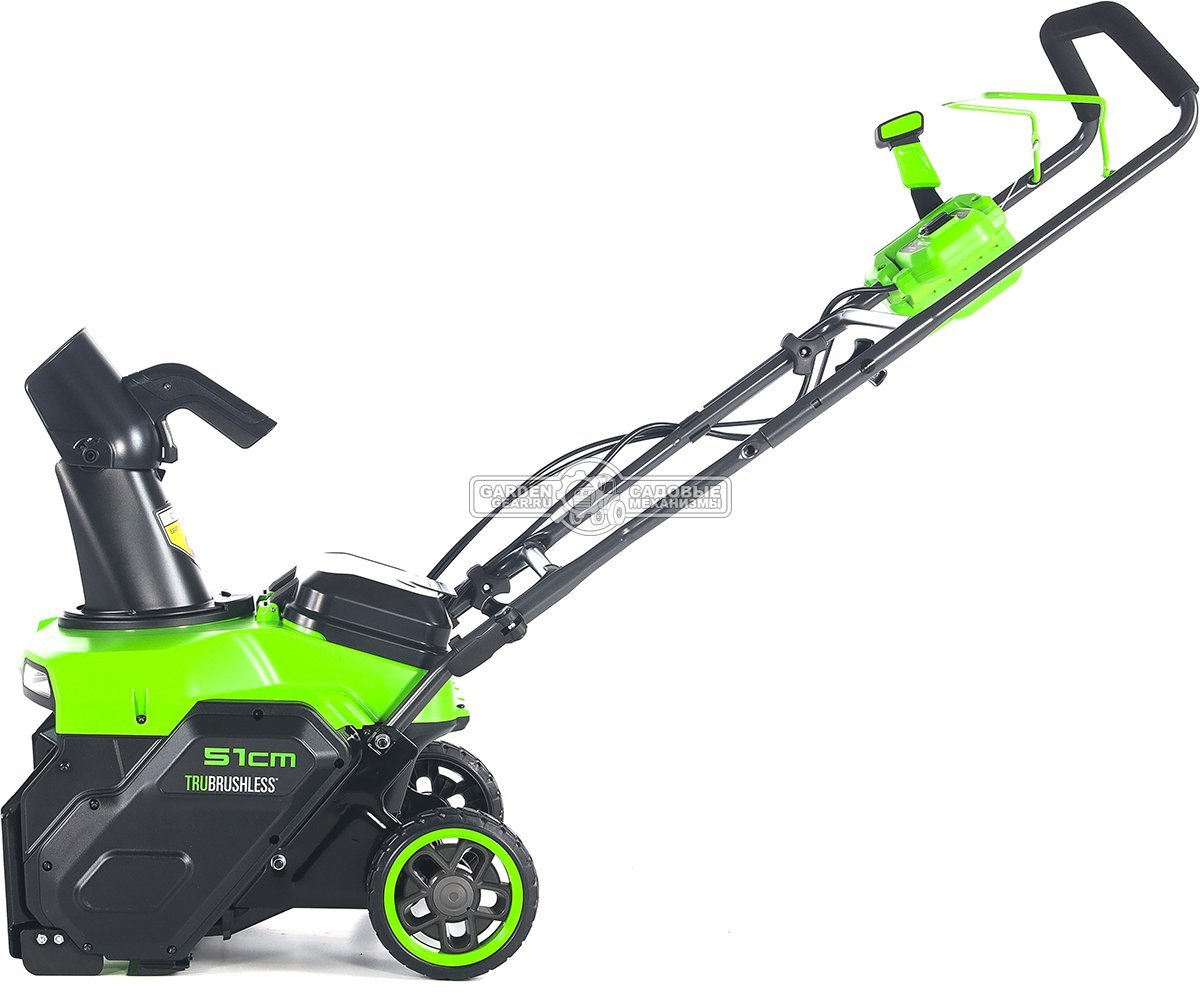 Снегоуборщик аккумуляторный GreenWorks GD40STX2 без АКБ и ЗУ (PRC, BL 40В, ширина 40 см, слот на 2 АКБ, металл. шнек, фара, 22 кг)