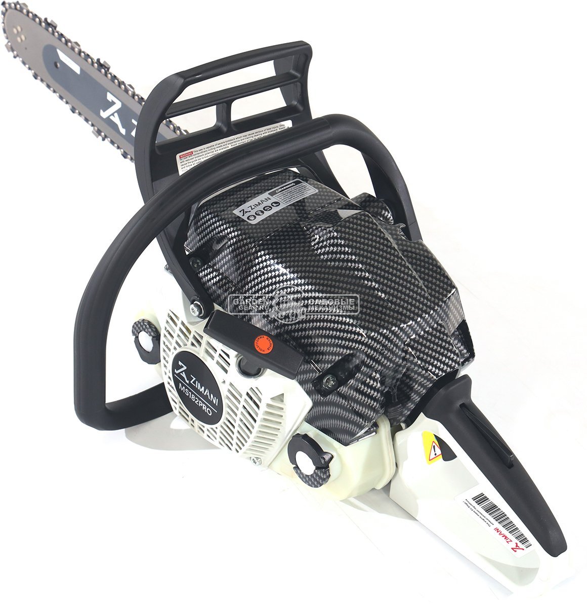 Бензопила ZimAni MS 182 Pro 16" (PRC, 35.8 куб.см., 1.6 кВт/2.2 л.с., 3/8", 1.3 мм, 55E, корпус Carbon Fiber, Walbro Carburetor, 4.6 кг)
