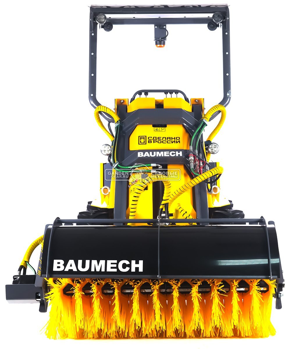 Универсальная машина мини-погрузчик Baumech ML-02 Pro + гидравлическая щётка 115 см. + каркас безопасности с двигателем Zongshen GB750 EFI инжектор