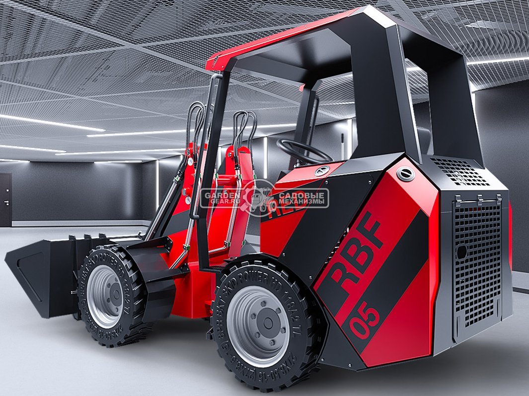 Мини-погрузчик шарнирно сочленённый RED RBF-05 с открытой кабиной Lifan 37 л.с., грузоподъемность до 1000 кг., ковш 300 л., 1600 кг.