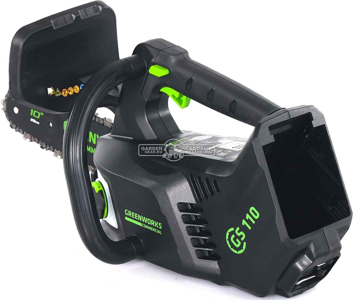 Пила - сучкорез аккумуляторная цепная одноручная GreenWorks GD40TCS 10" без АКБ и ЗУ (PRC, BL 40В, 1/4"-1.3-58E, 2.35 кг)