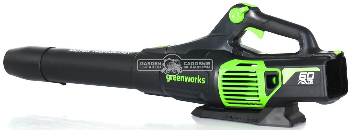 Воздуходувка аккумуляторная GreenWorks GD60AB без АКБ и ЗУ (PRC, BL 60В, 209 км/ч, 2.4 кг)