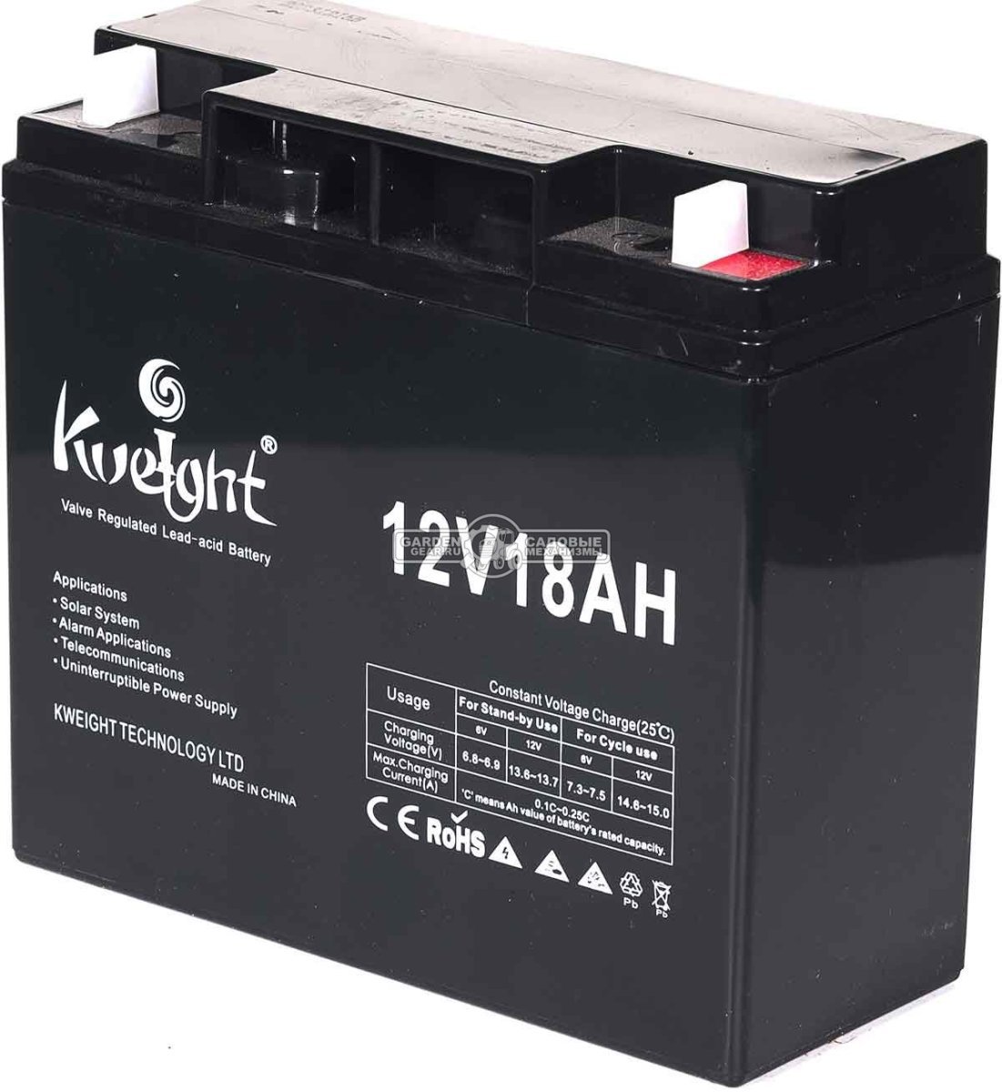 Аккумулятор ZimAni 12V 18Ah 20071324 для садовых тракторов